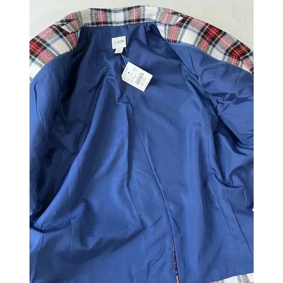 J. Crew Tartan Schoolboy Blazer Jacket Womens Size 8 Plaid Wool Blend Office NWT - Picture 9 of 13